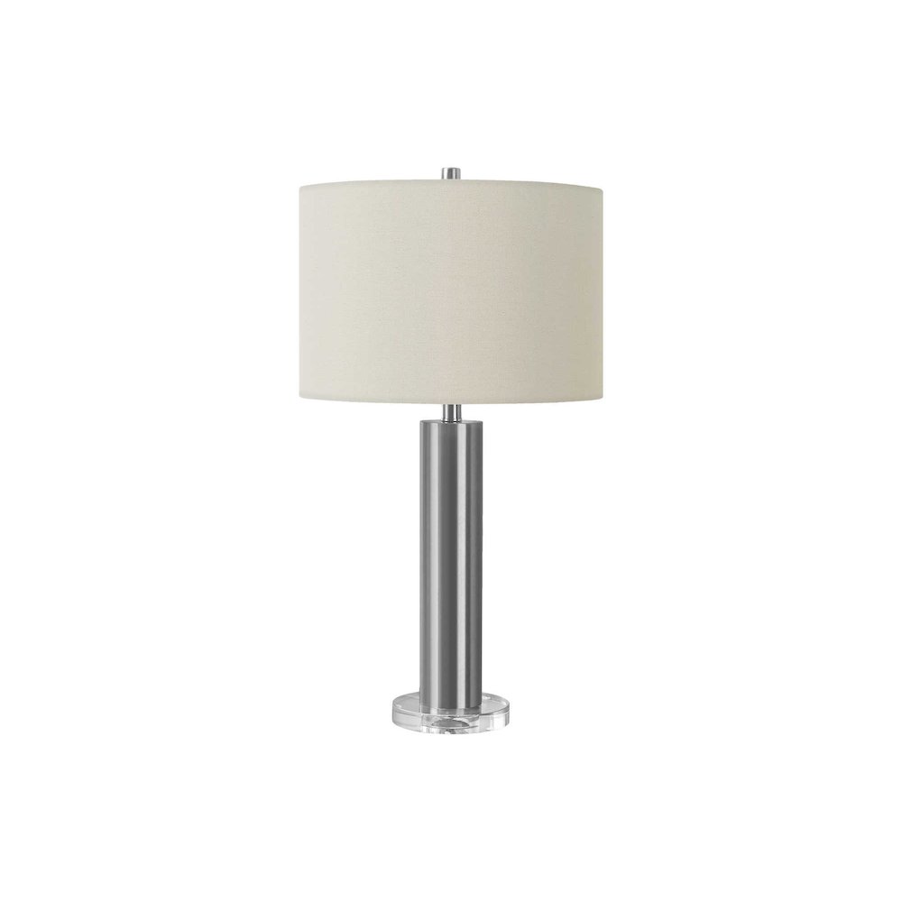 Adalina - Lighting 28"H Table Lamp Nickel Metal Ivory / Cream Shade