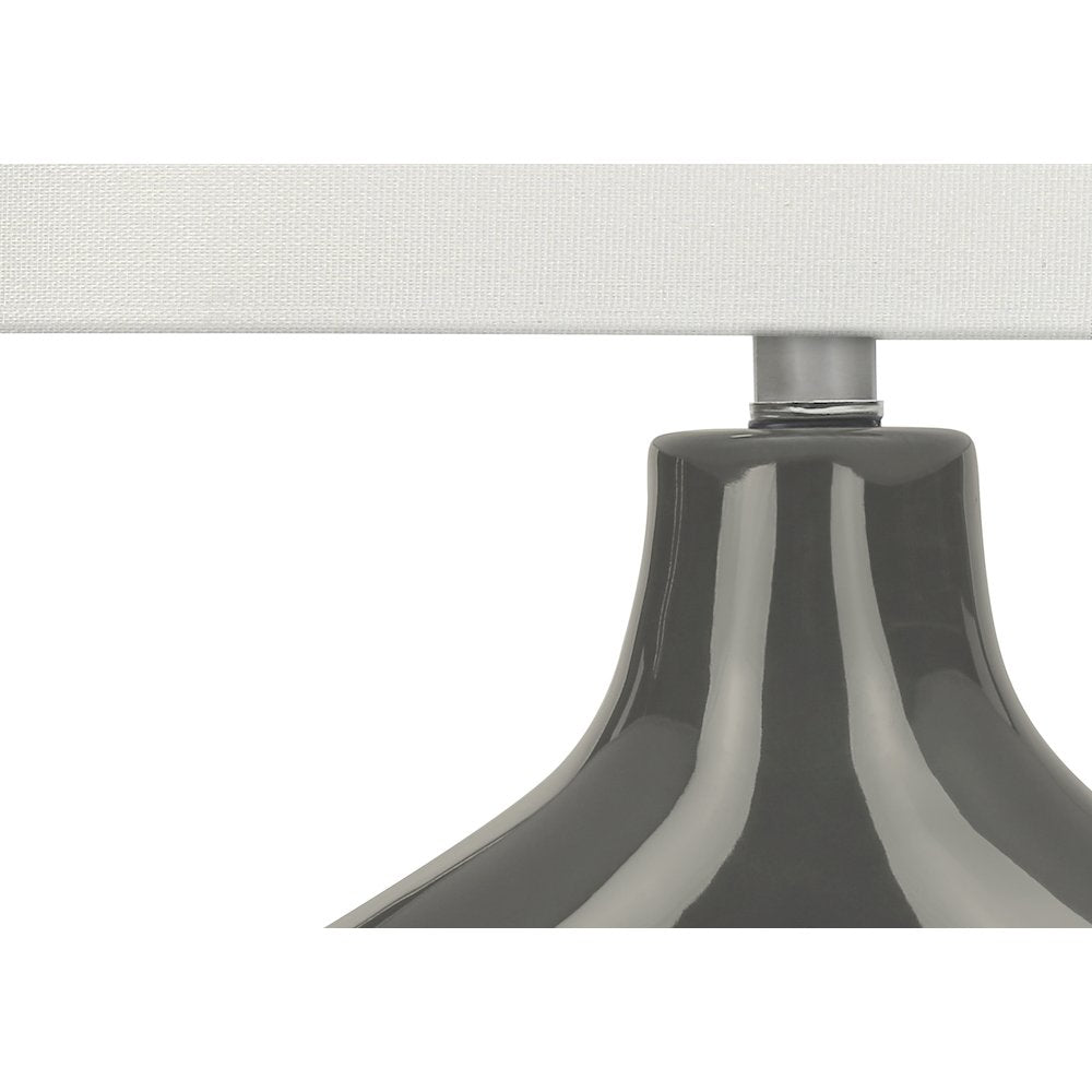 Capella - Lighting 25"H Table Lamp Dark Grey Ceramic Ivory / Cream