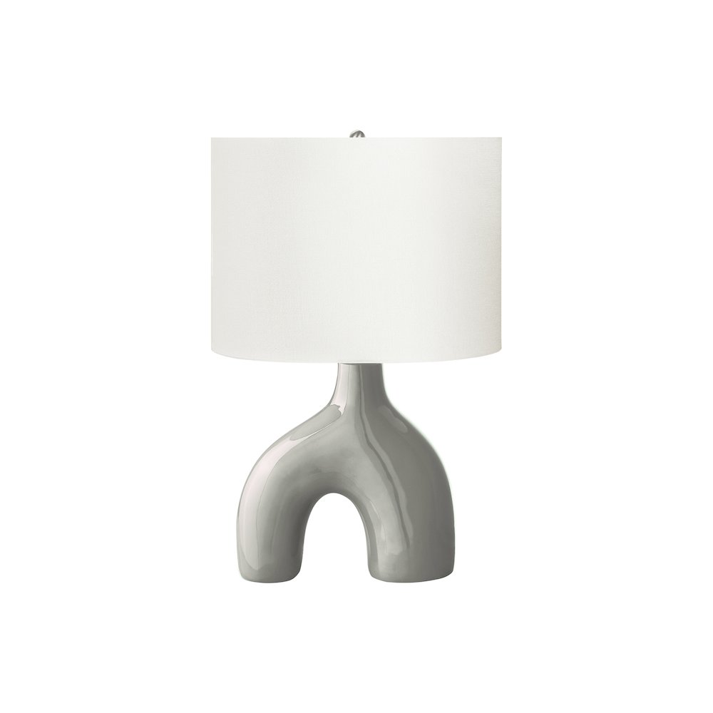 Melora - Lighting 25"H Table Lamp Grey Ceramic Ivory / Cream Shade