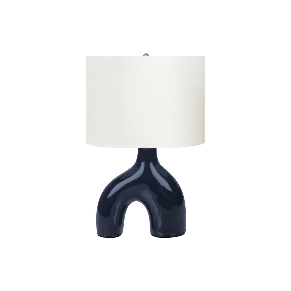 Diwata - Lighting 25"H Table Lamp Blue Ceramic Ivory / Cream Shade