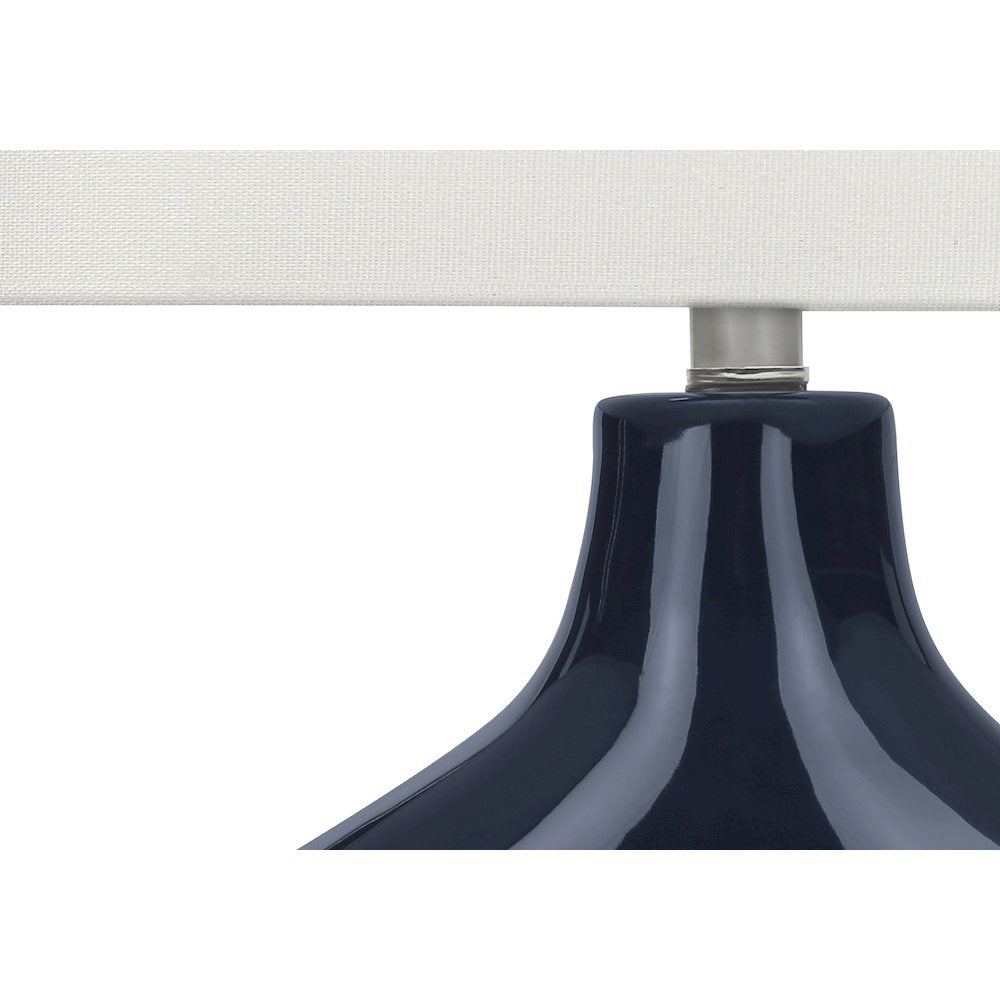 Diwata - Lighting 25"H Table Lamp Blue Ceramic Ivory / Cream Shade