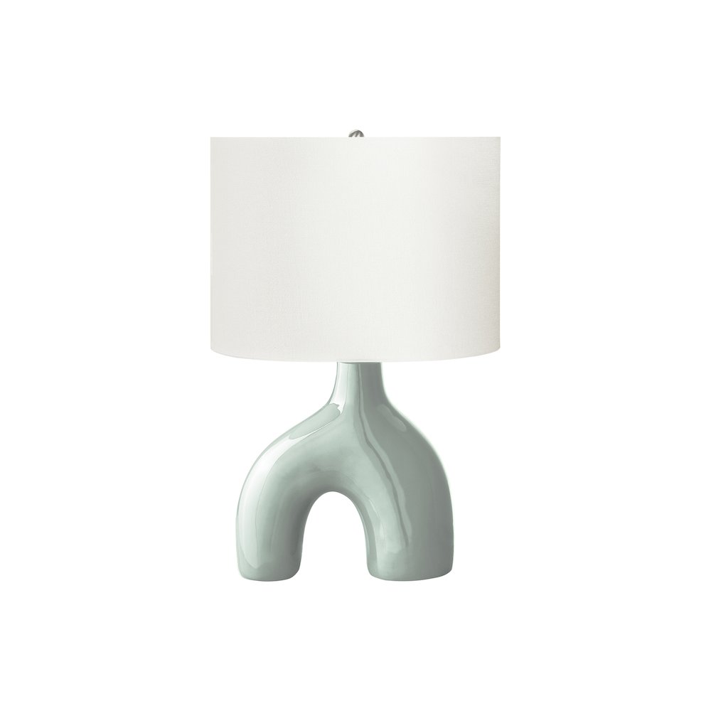 Jenibelle - Lighting 25"H Table Lamp Green Ceramic Ivory / Cream Shade