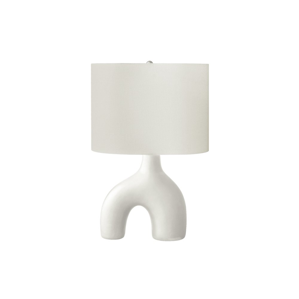 Papua - Lighting 25"H Table Lamp White Ceramic Ivory / Cream Shade