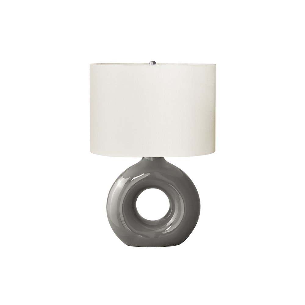 Drucilla - Lighting 24"H Table Lamp Dark Grey Ceramic Ivory / Cream