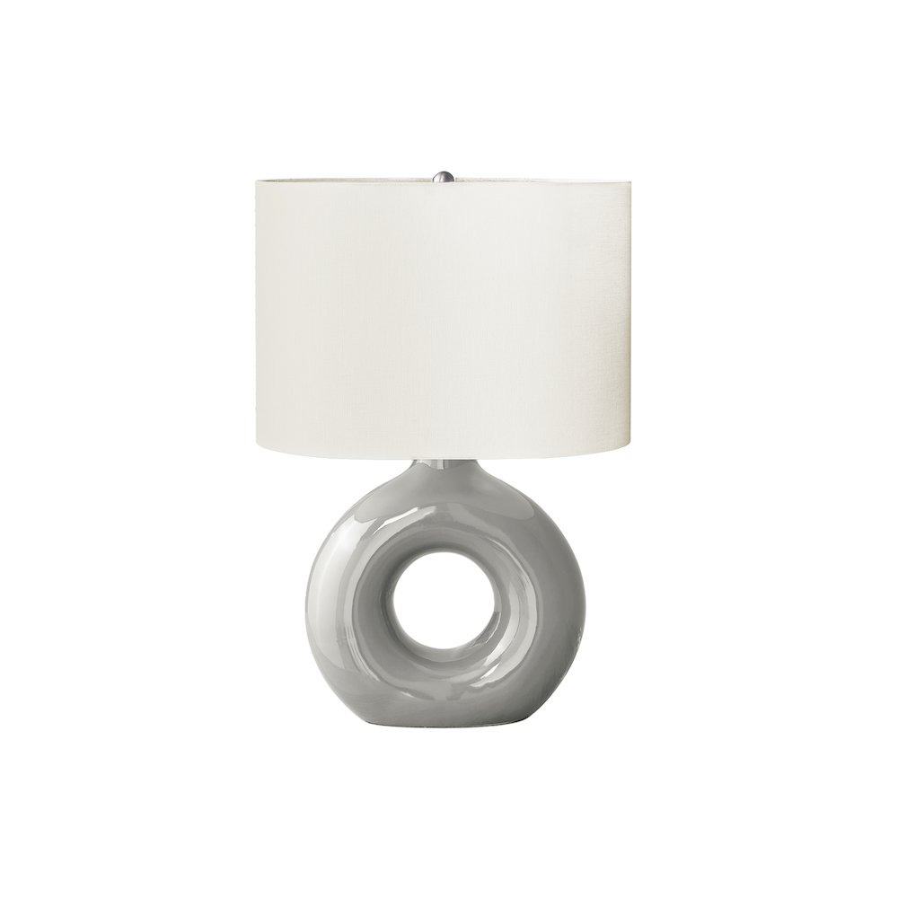 Kallima - Lighting 24"H Table Lamp Grey Ceramic Ivory / Cream Shade