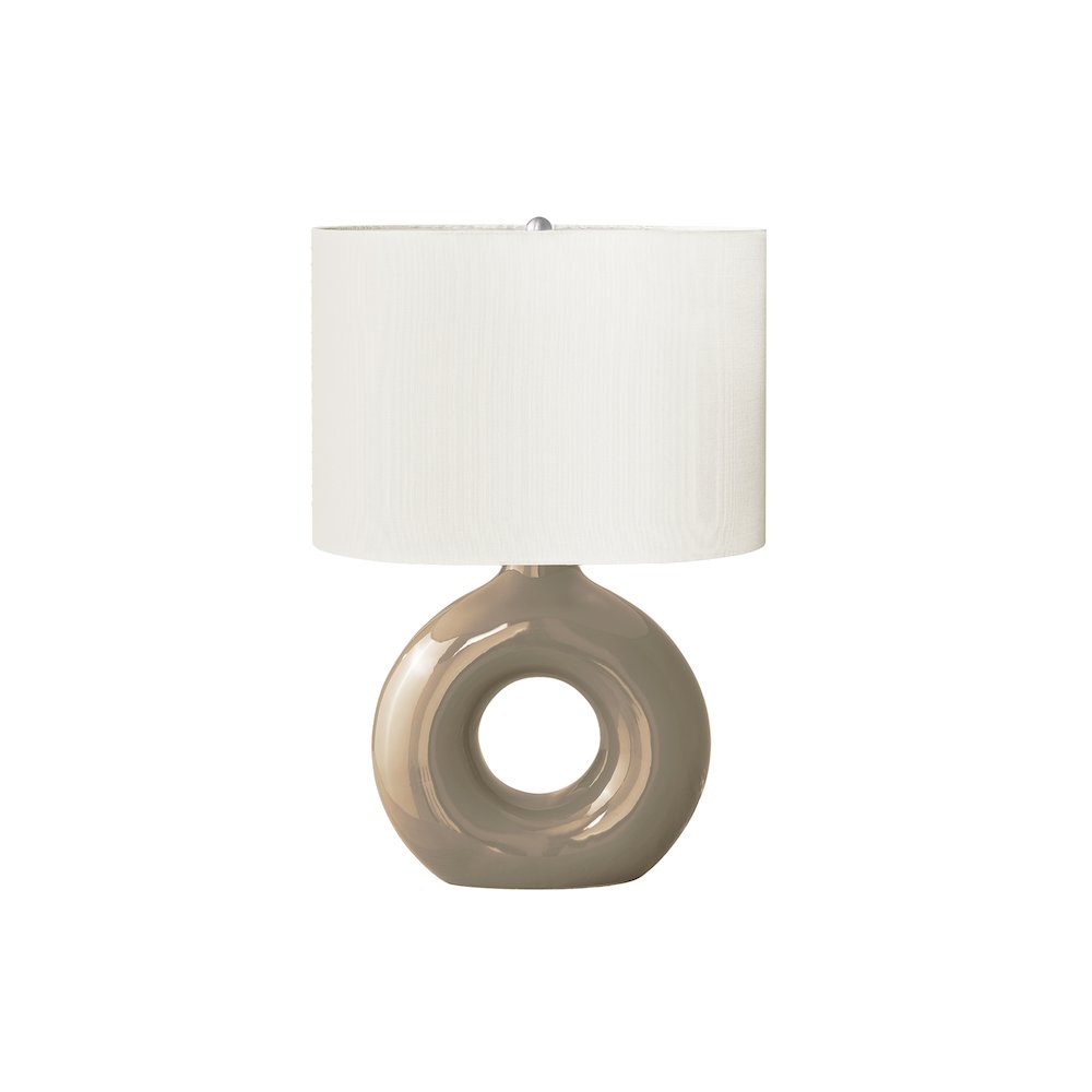 Hecate - Lighting 24"H Table Lamp Brown Ceramic Ivory / Cream Shade