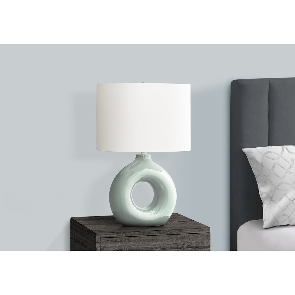 Raisa - Lighting 24"H Table Lamp Green Ceramic Ivory / Cream Shade