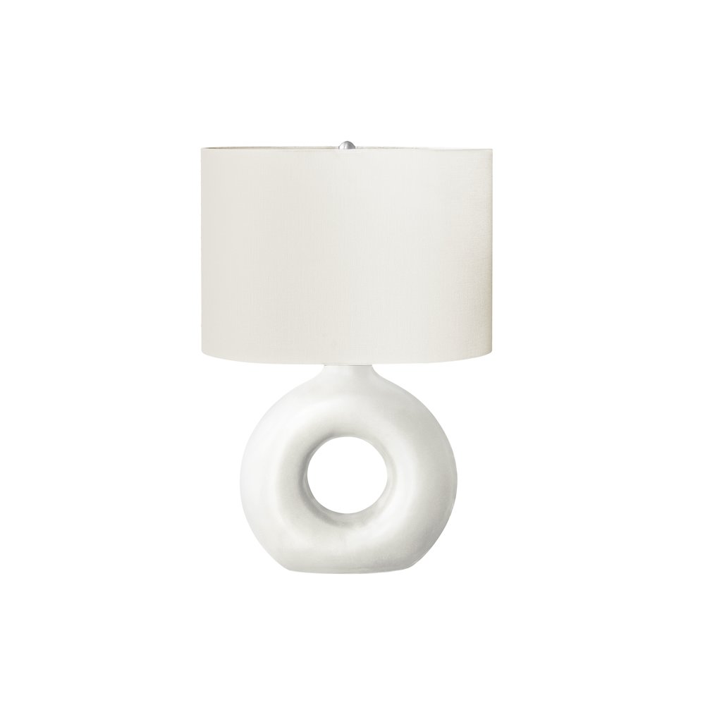 Nadim - Lighting 24"H Table Lamp White Ceramic Ivory / Cream Shade