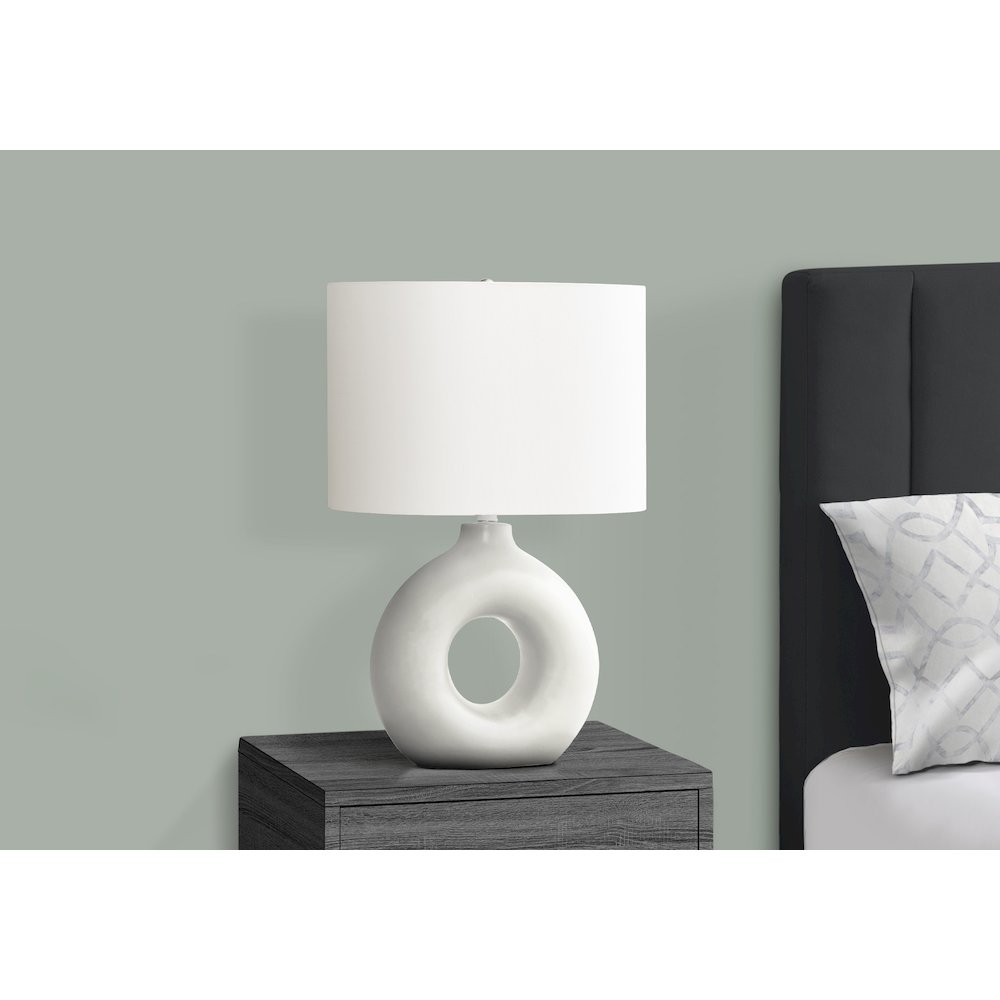 Nadim - Lighting 24"H Table Lamp White Ceramic Ivory / Cream Shade