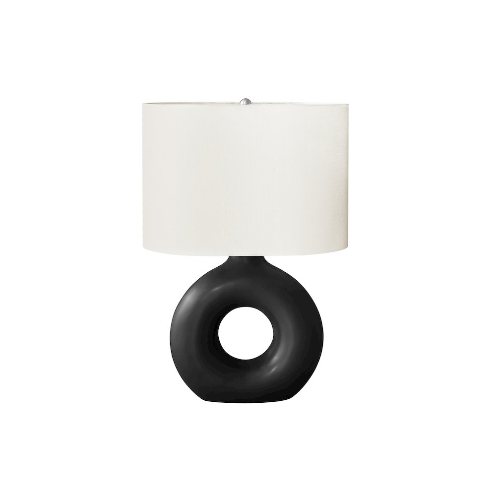 Isley - Lighting 24"H Table Lamp Black Ceramic Ivory / Cream Shade