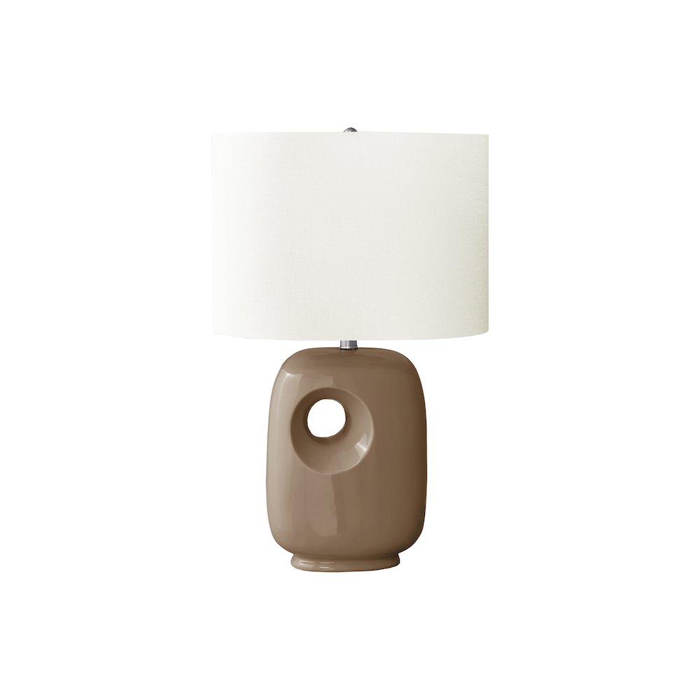 Savitri - Lighting 26"H Table Lamp Brown Ceramic Ivory / Cream Shade