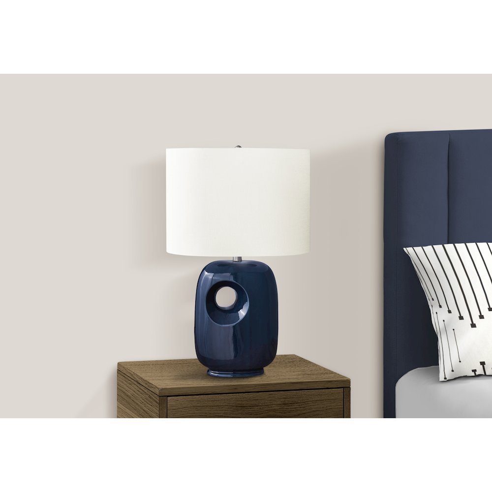 Aerin - Lighting 26"H Table Lamp Blue Ceramic Ivory / Cream Shade