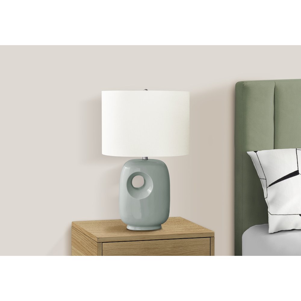 Curacao - Lighting 26"H Table Lamp Green Ceramic Ivory / Cream Shade