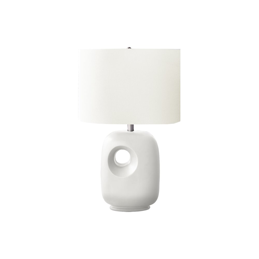 Flower - Lighting 26"H Table Lamp White Ceramic Ivory / Cream Shade