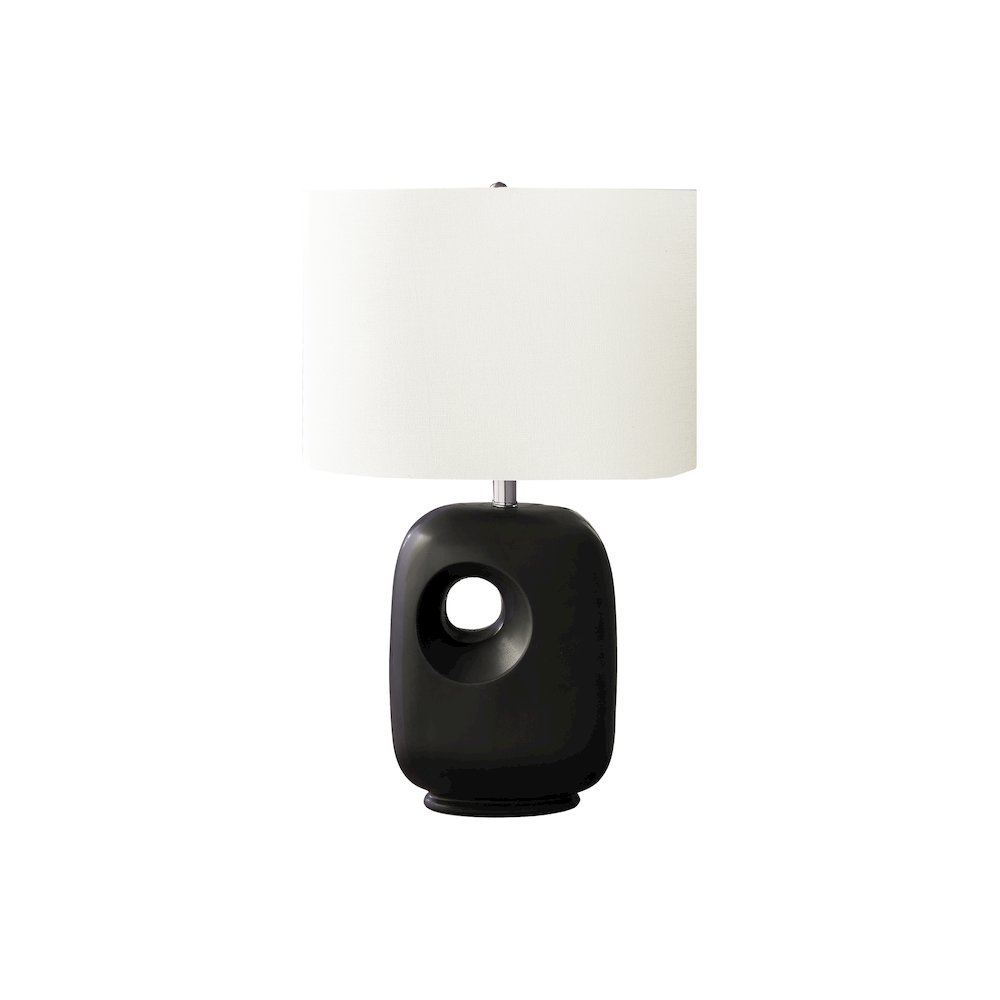 Iryna - Lighting 26"H Table Lamp Black Ceramic Ivory / Cream Shade
