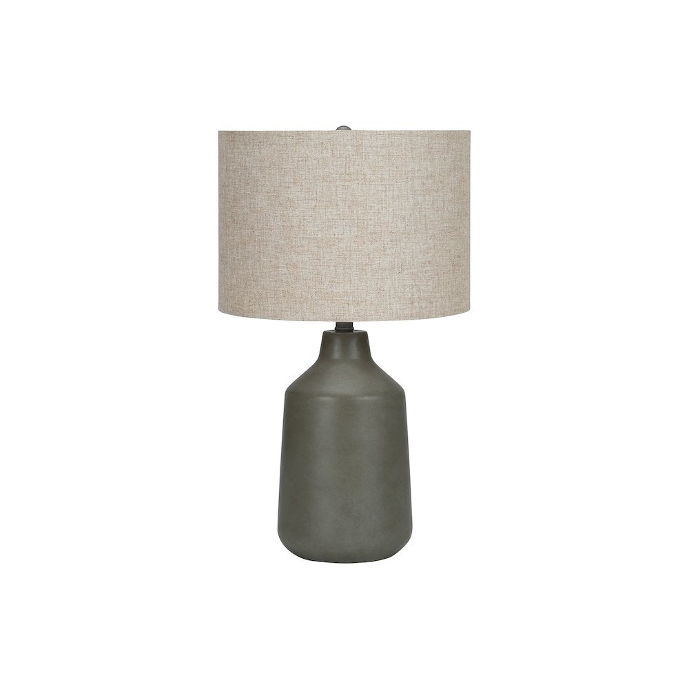 Miami - Lighting 24"H Table Lamp Grey Concrete Beige Shade Contemporary