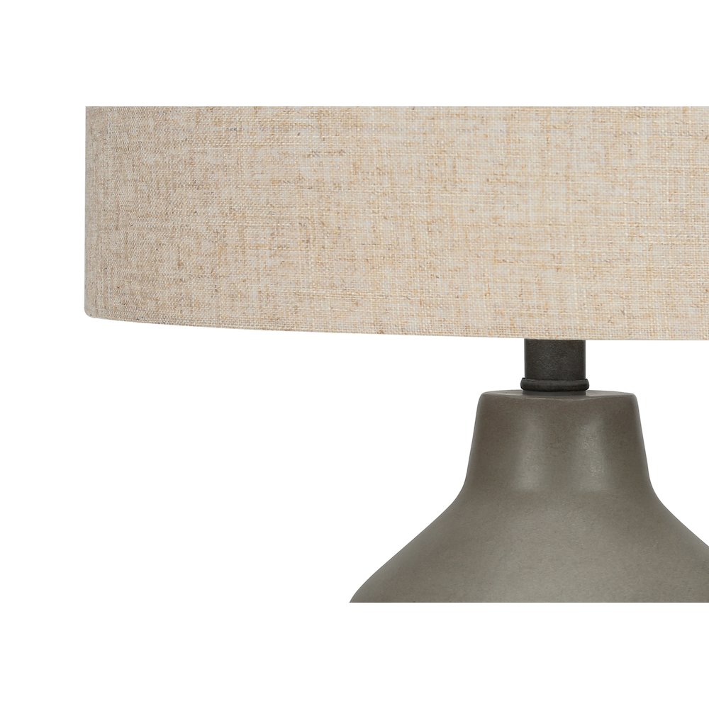 Miami - Lighting 24"H Table Lamp Grey Concrete Beige Shade Contemporary