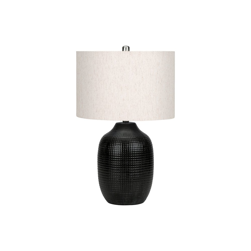 Acelynn - Lighting 26"H Table Lamp Black Ceramic Ivory / Cream Shade
