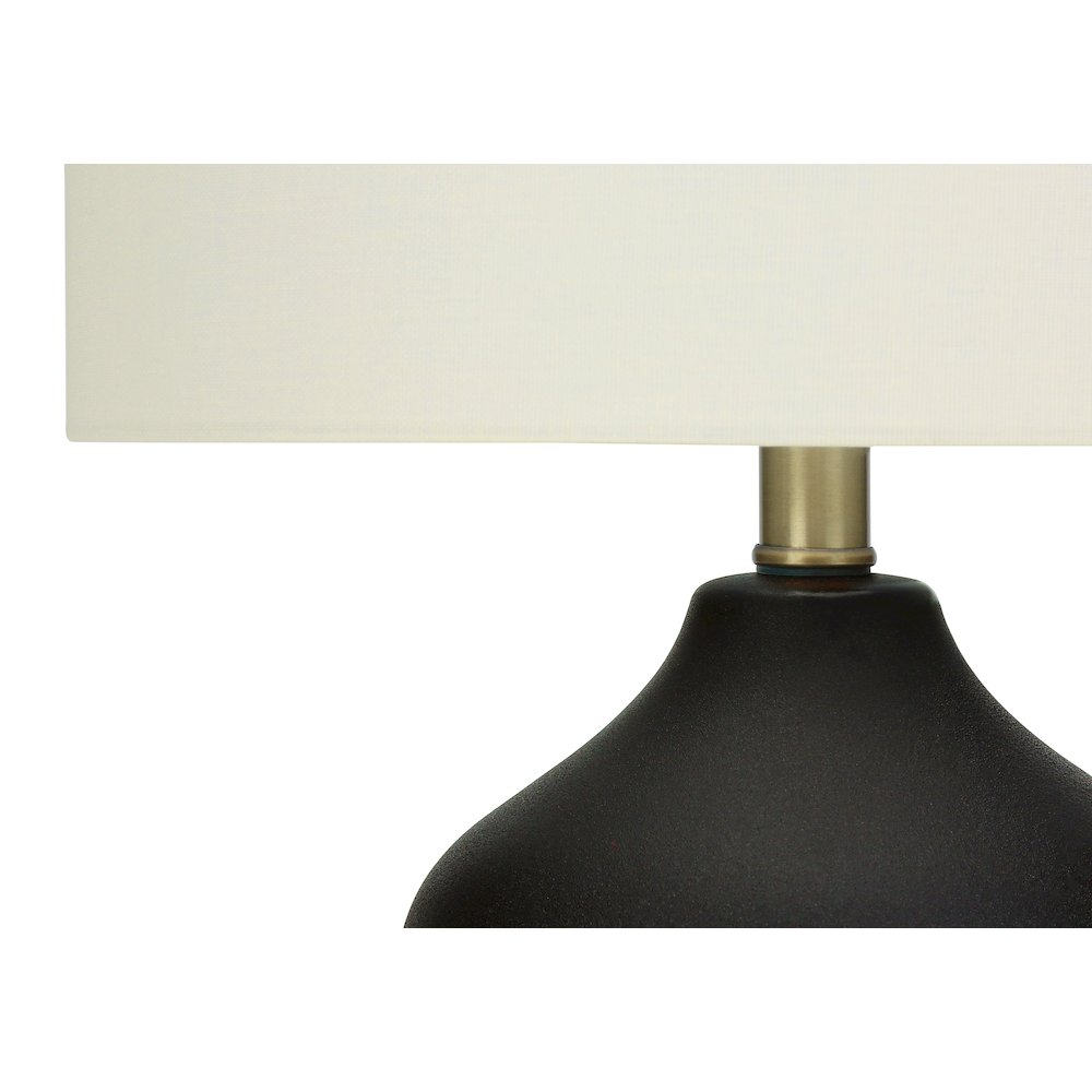 Deserae - Lighting 22"H Table Lamp Black Ceramic Ivory / Cream Shade