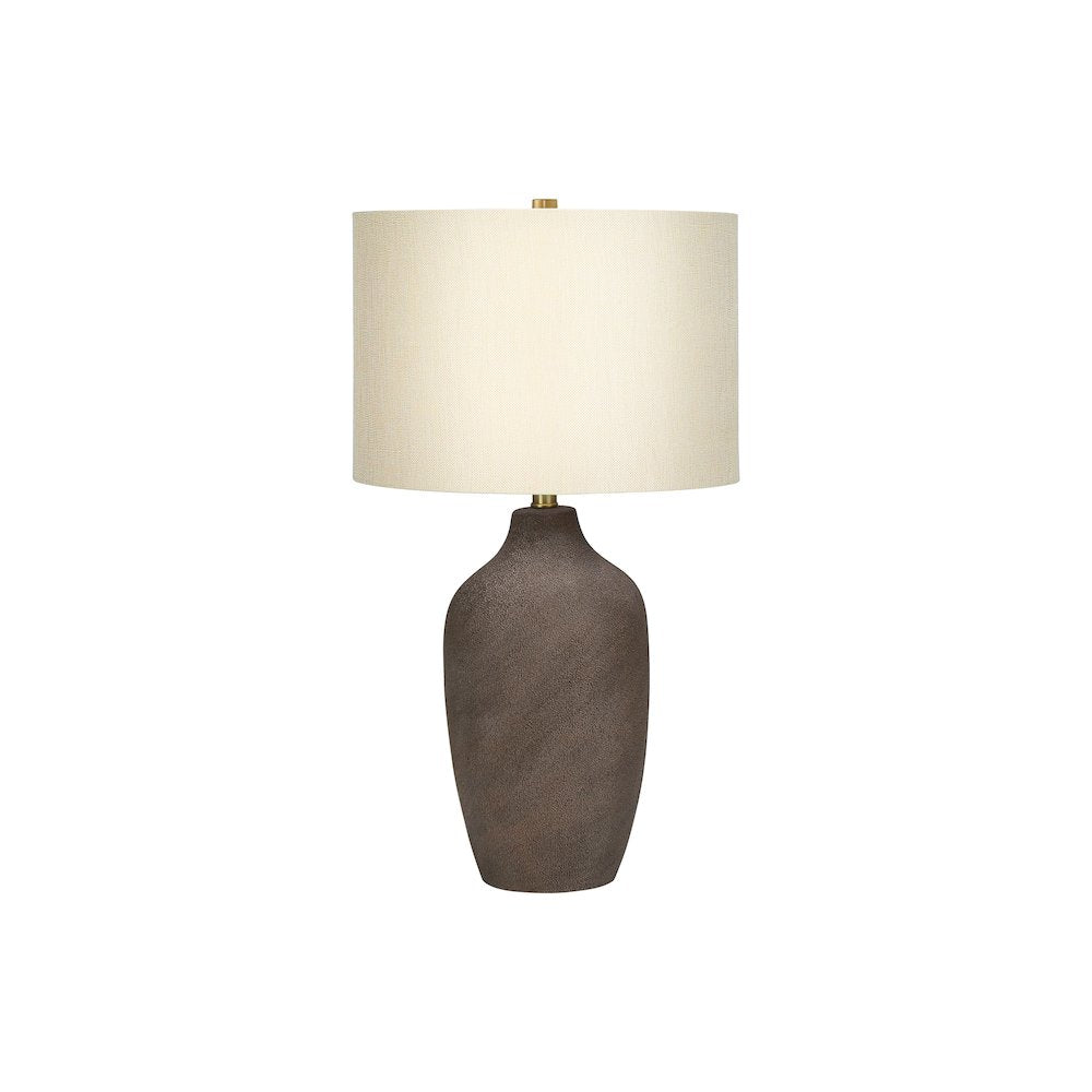 Yanka - Lighting 27"H Table Lamp Grey Ceramic Beige Shade Contemporary
