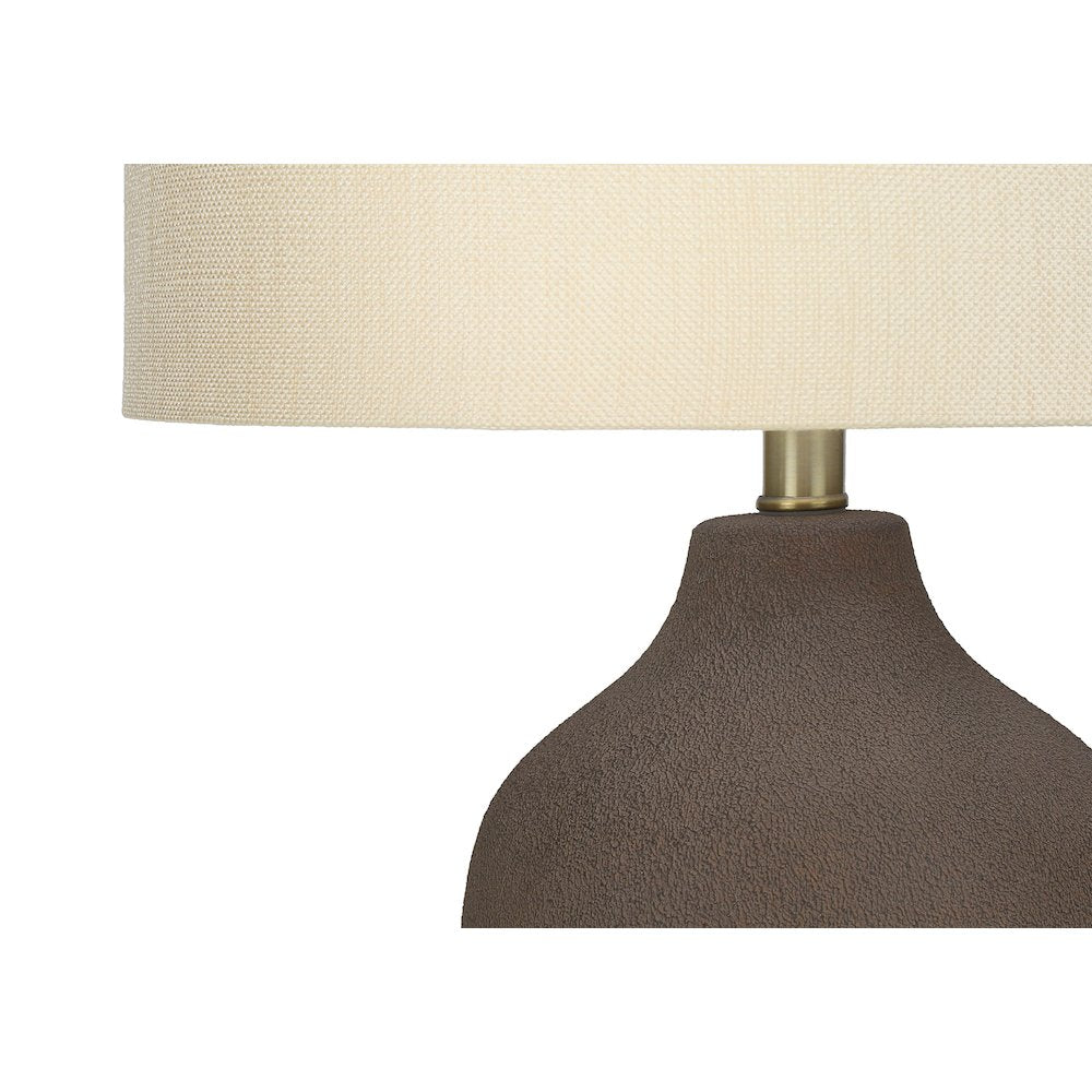 Yanka - Lighting 27"H Table Lamp Grey Ceramic Beige Shade Contemporary