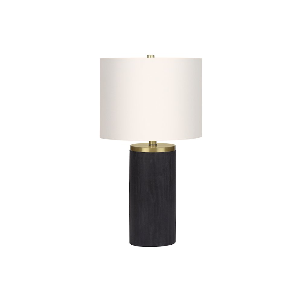 Elettra - Lighting 24"H Table Lamp Black Concrete Ivory / Cream Shade