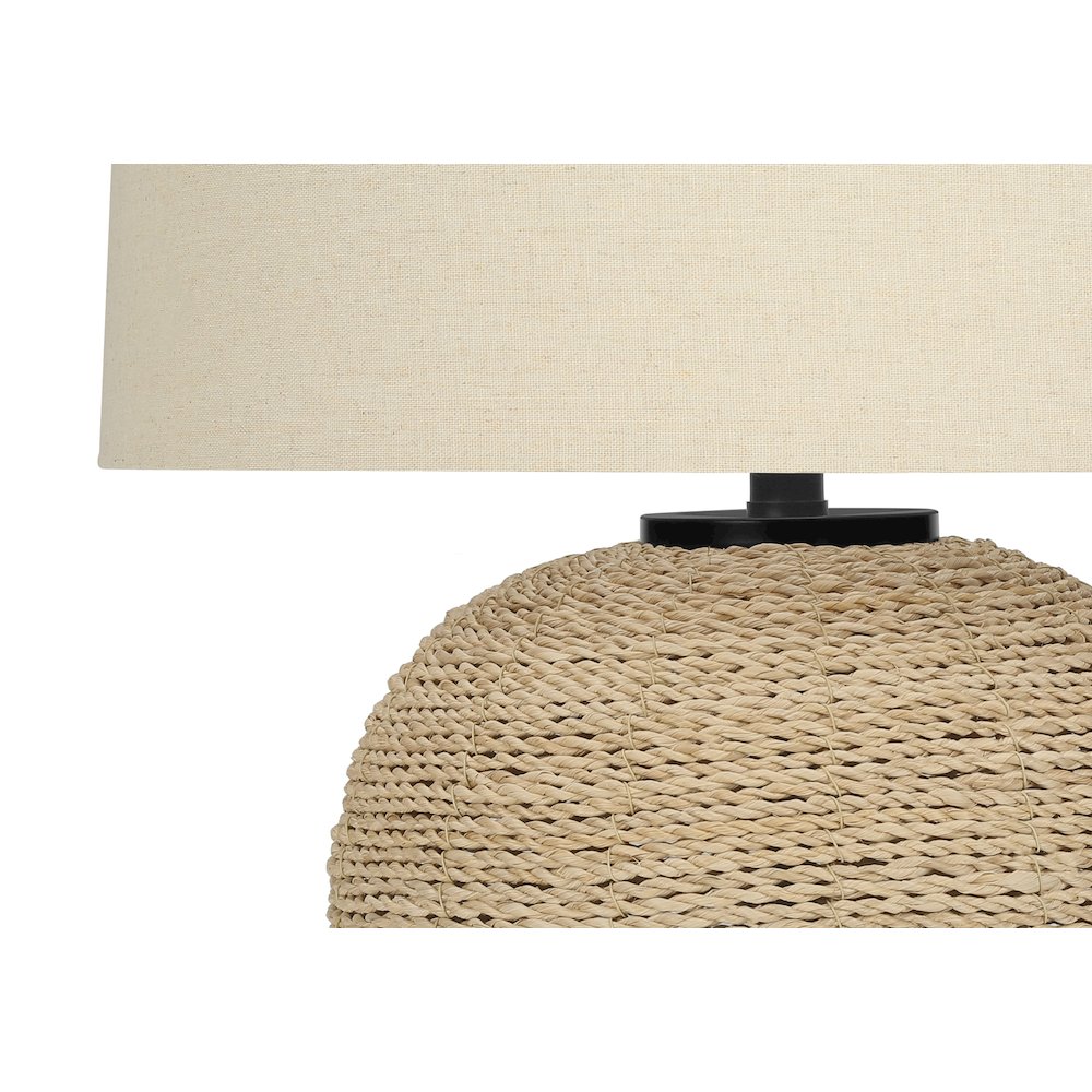 Adrika - Lighting 25"H Table Lamp Rattan Beige Shade Transitional
