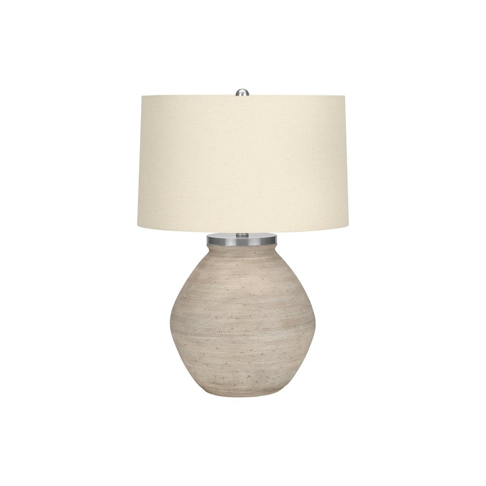 Bethari - Lighting 25"H Table Lamp Cream Concrete Beige Shade Contemporary