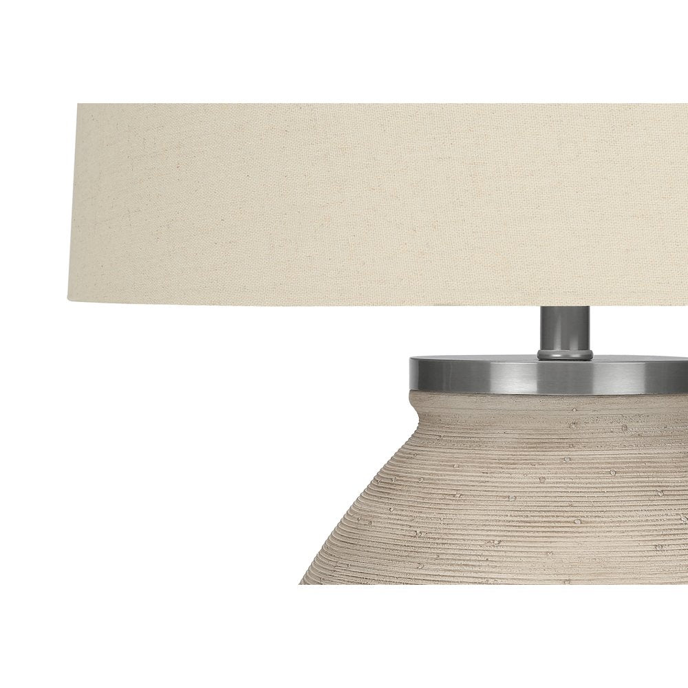 Bethari - Lighting 25"H Table Lamp Cream Concrete Beige Shade Contemporary