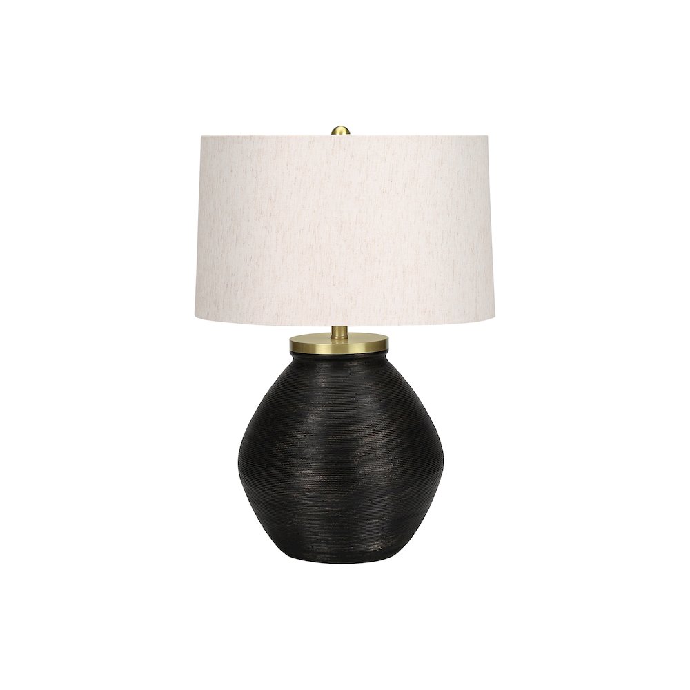 Rosina - Lighting 25"H Table Lamp Black Concrete Ivory / Cream Shade