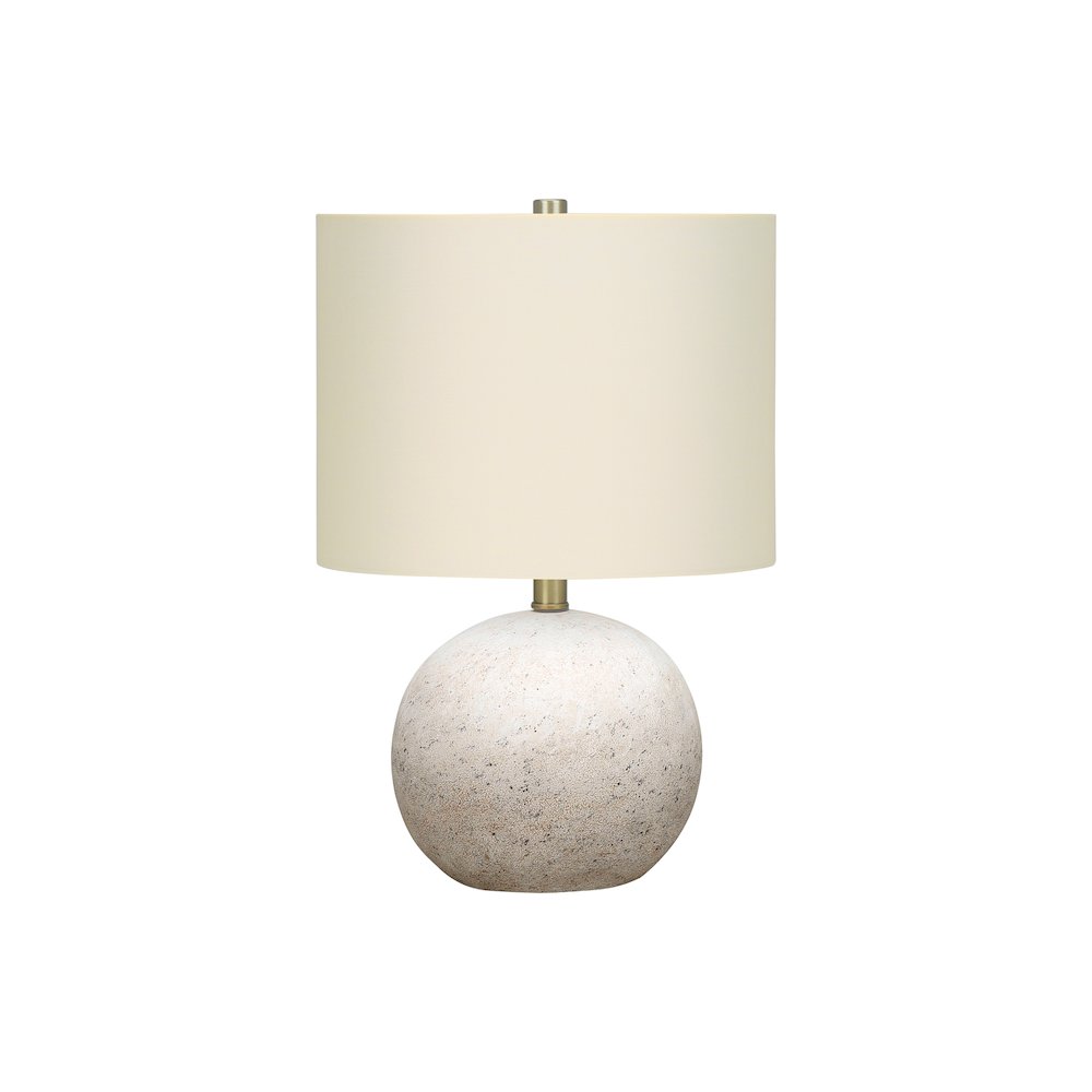 Divitia - Lighting 20"H Table Lamp Grey Concrete Ivory / Cream Shade