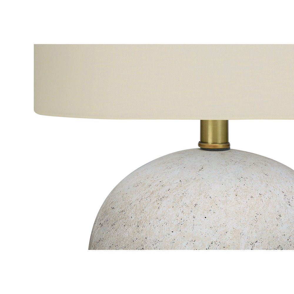 Divitia - Lighting 20"H Table Lamp Grey Concrete Ivory / Cream Shade