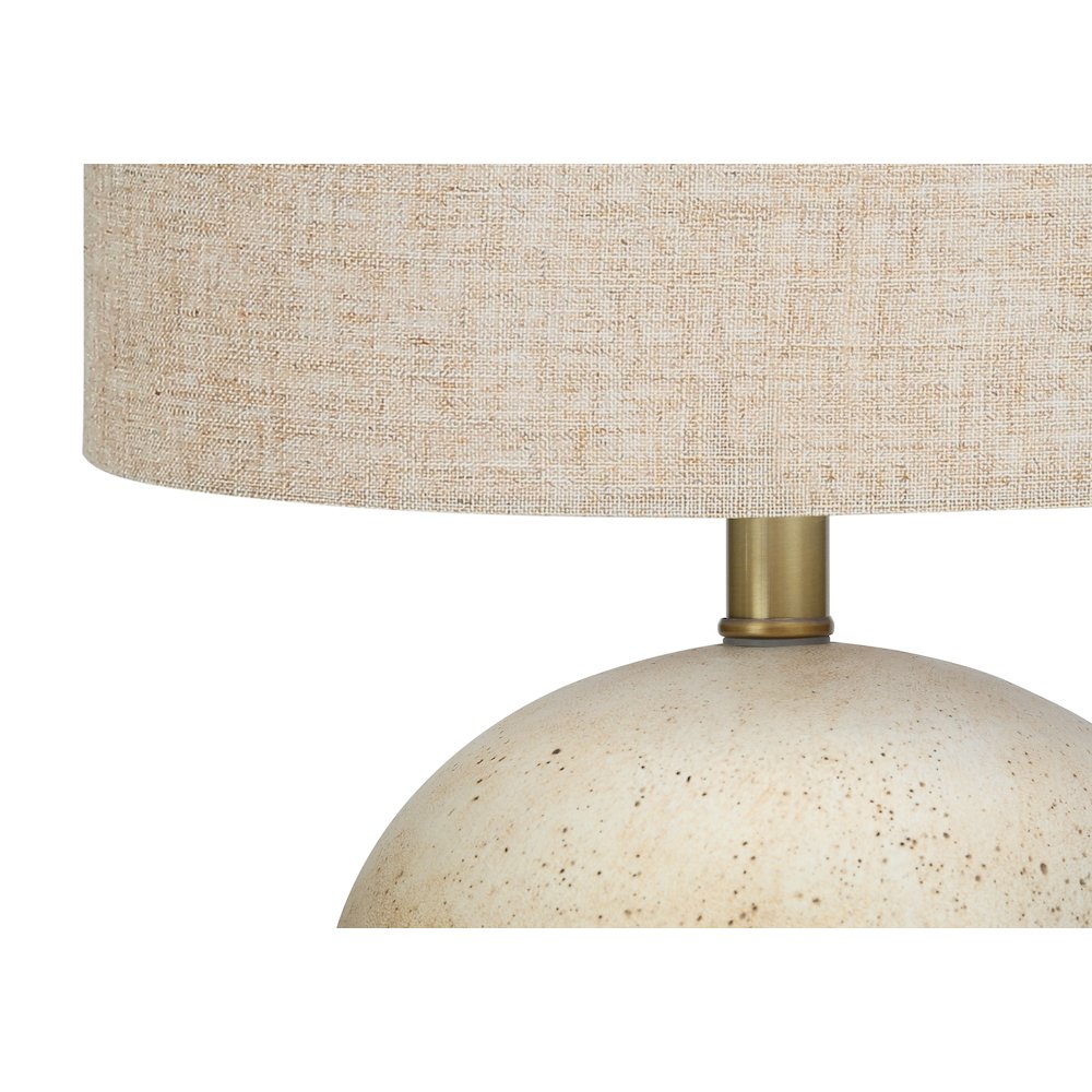 Carabella - Lighting 20"H Table Lamp Beige Concrete Beige Shade Contemporary