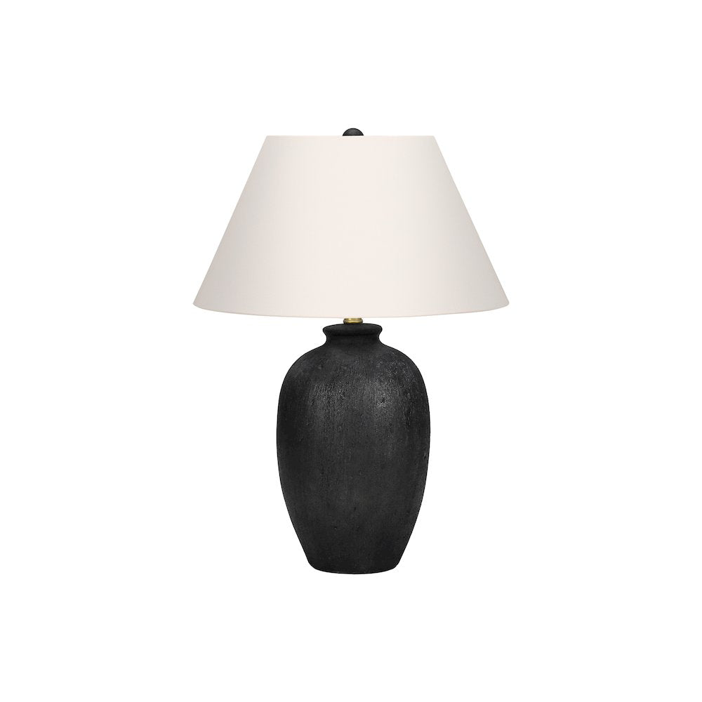 Ladonna - Lighting 24"H Table Lamp Black Ceramic Ivory / Cream Shade