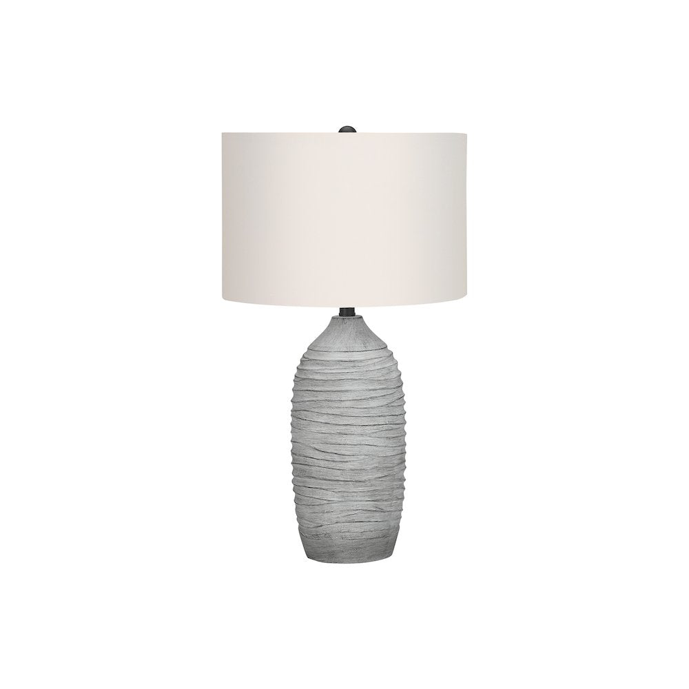 Ishana - Lighting 27"H Table Lamp Grey Resin Ivory / Cream Shade