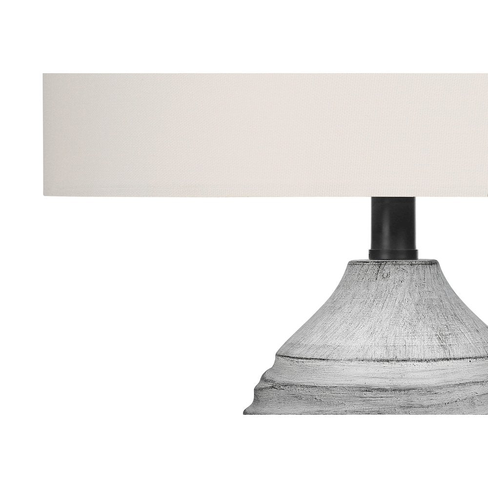 Ishana - Lighting 27"H Table Lamp Grey Resin Ivory / Cream Shade