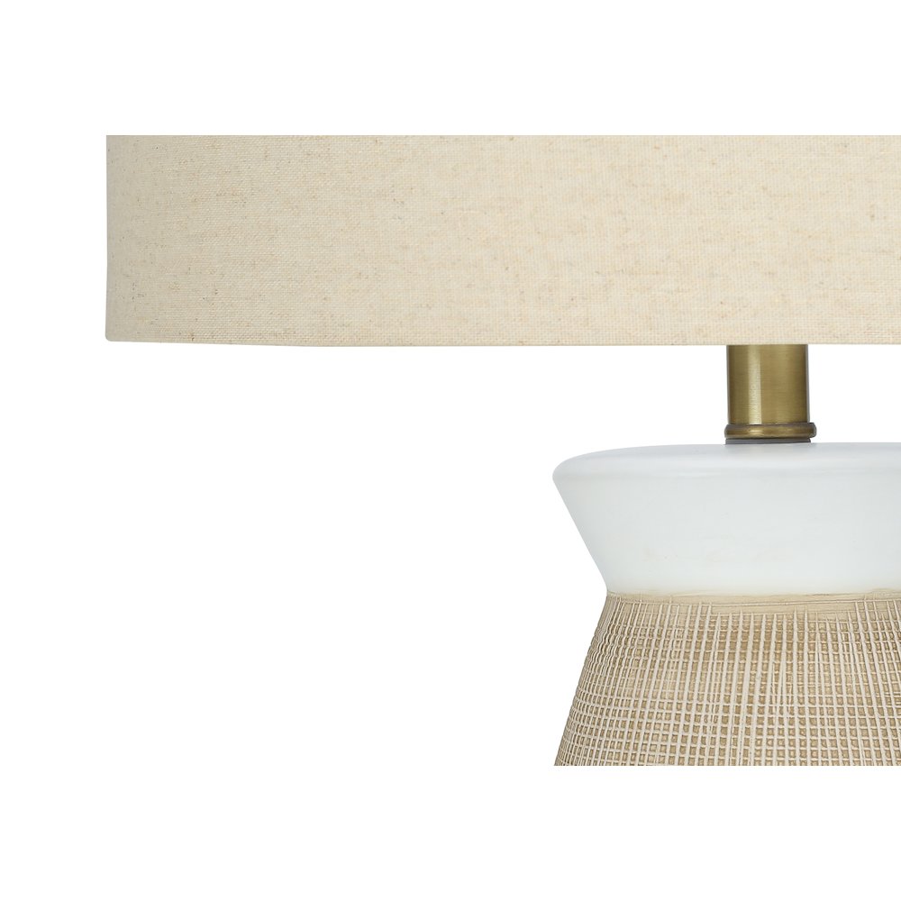 Kalimantan - Lighting 27"H Table Lamp Cream Ceramic Beige Shade Contemporary