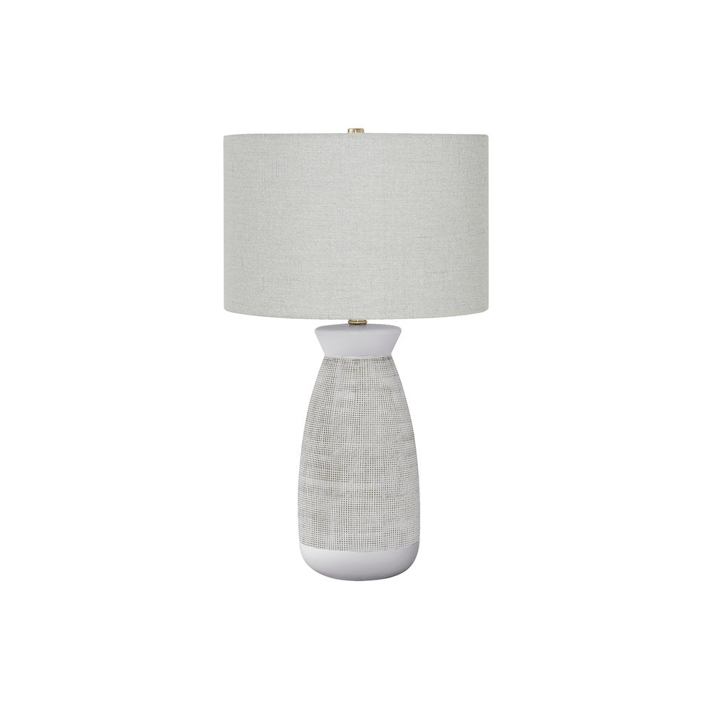 Eldon - Lighting 27"H Table Lamp Grey Ceramic Grey Shade Contemporary