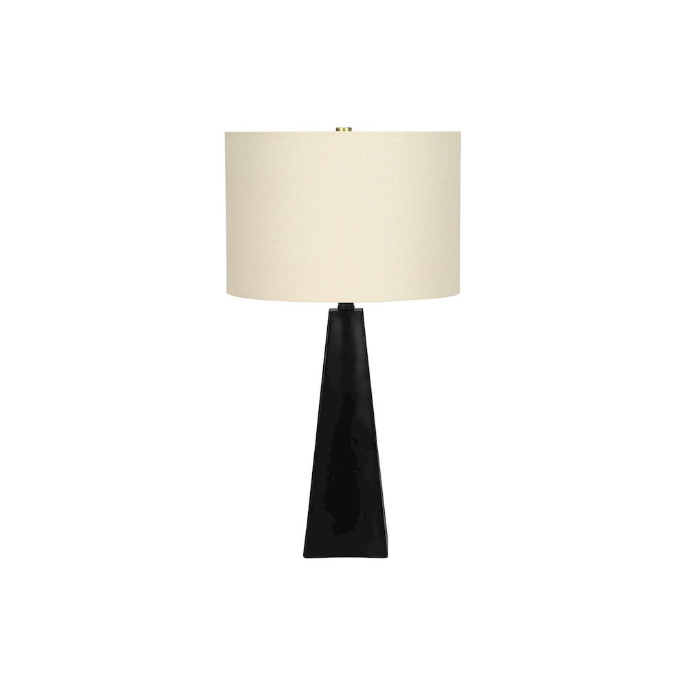 Imogene - Lighting 27"H Table Lamp Black Resin Beige Shade Modern