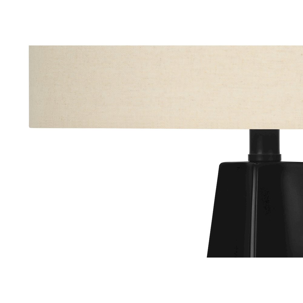 Imogene - Lighting 27"H Table Lamp Black Resin Beige Shade Modern