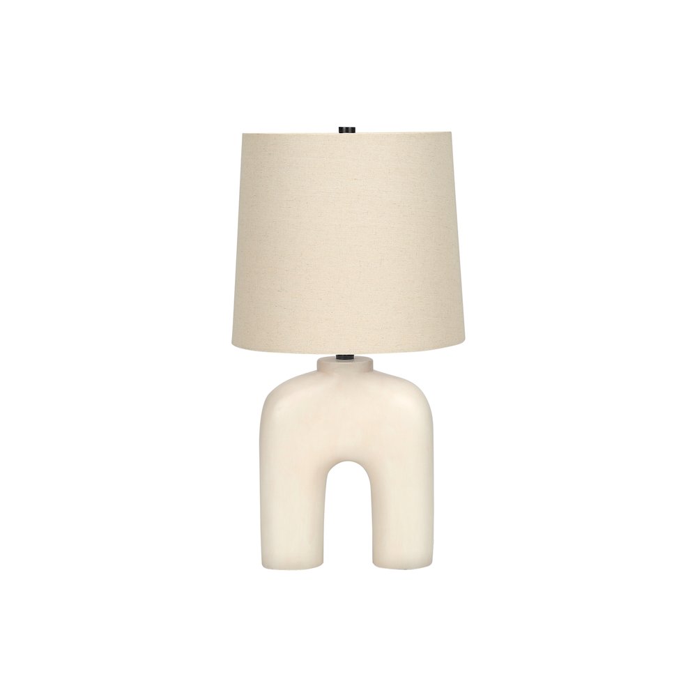 Barossa - Lighting 25"H Table Lamp Cream Resin Beige Shade Modern