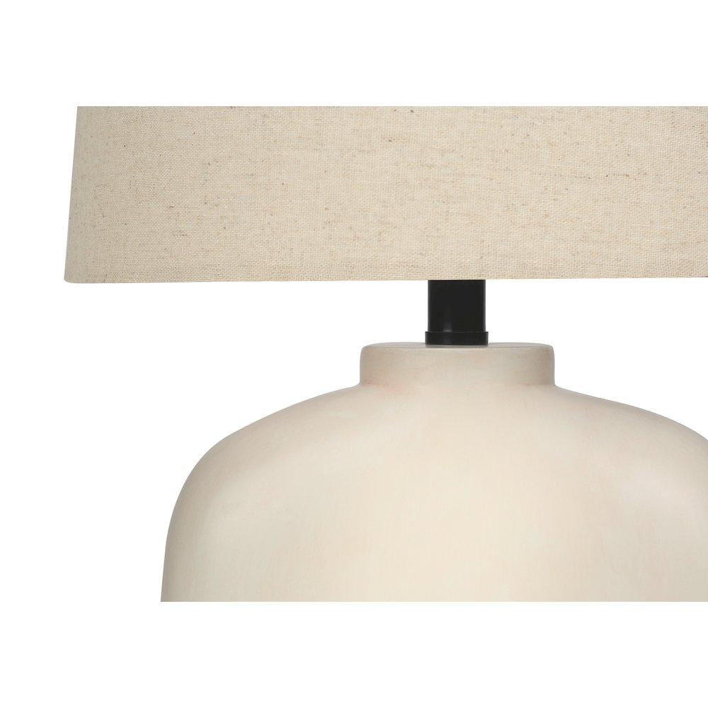 Barossa - Lighting 25"H Table Lamp Cream Resin Beige Shade Modern