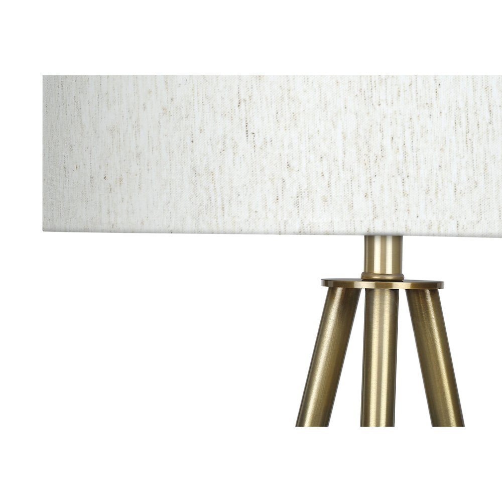 Lanoma - Lighting 63"H Floor Lamp Brass Metal Ivory / Cream Shade