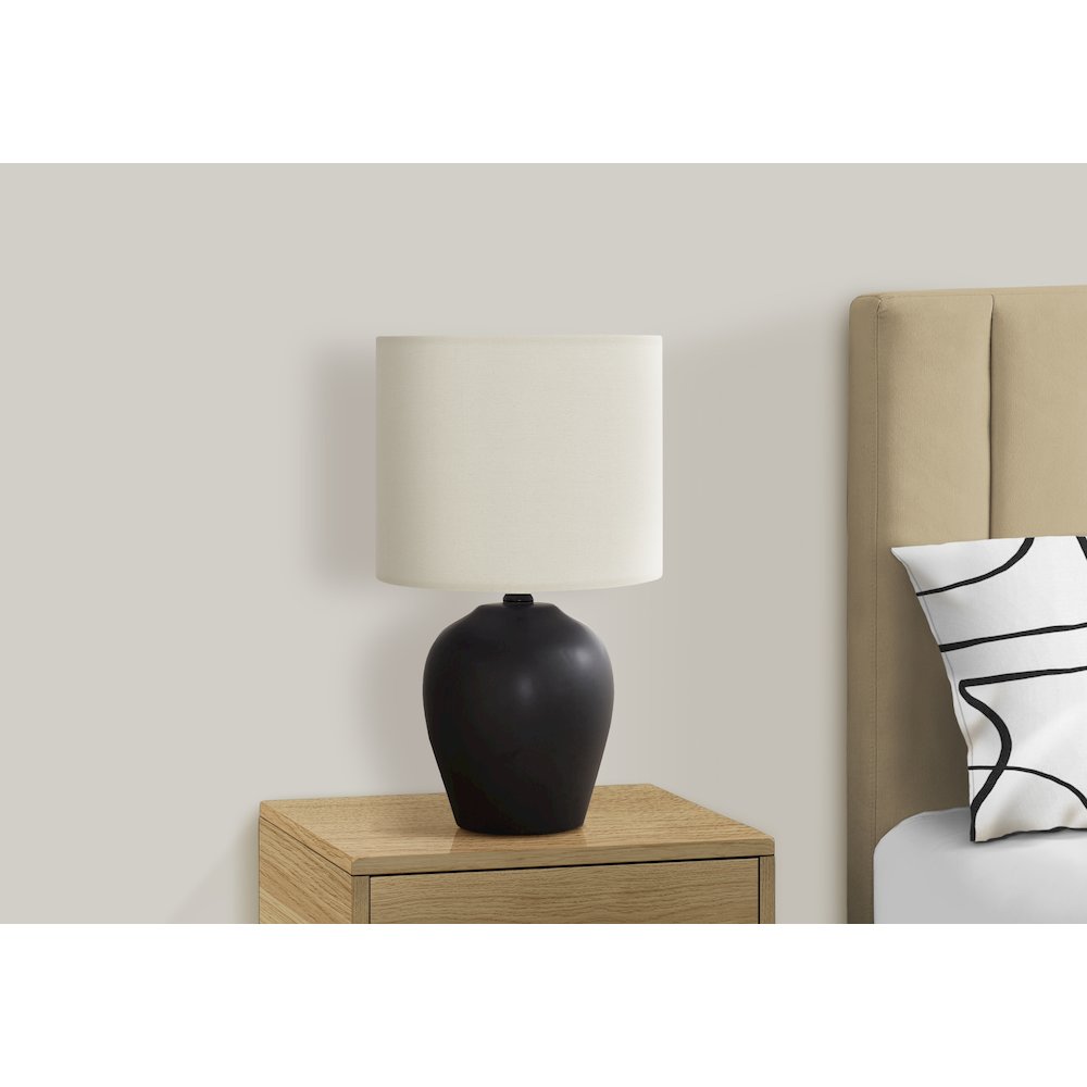 Chesterfield - Lighting 17"H Table Lamp Black Ceramic Ivory / Cream Shade