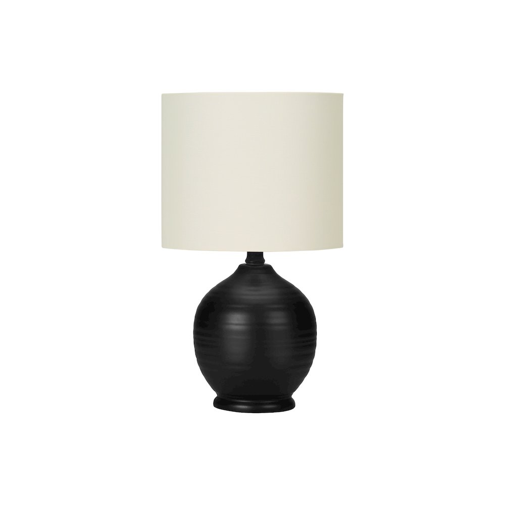 Calderon - Lighting 17"H Table Lamp Black Ceramic Ivory / Cream Shade