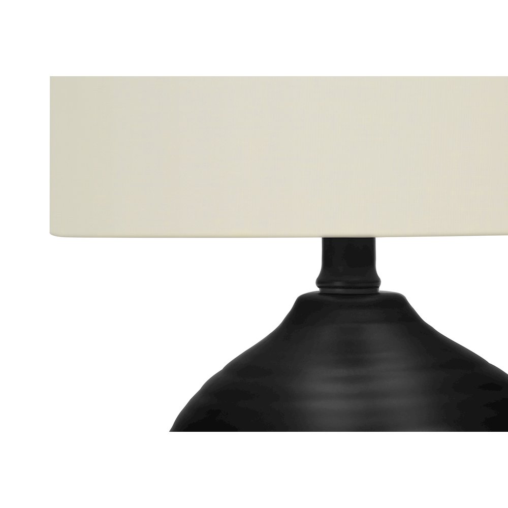 Calderon - Lighting 17"H Table Lamp Black Ceramic Ivory / Cream Shade