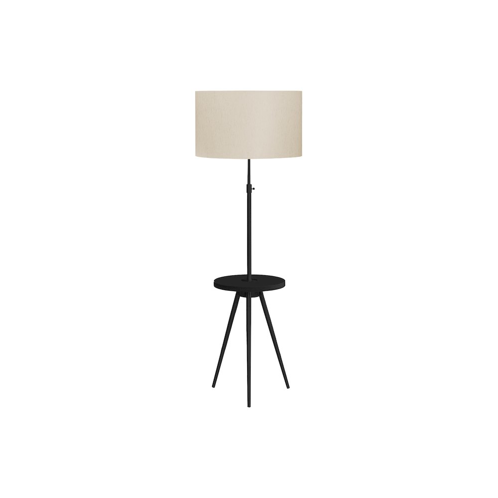 Kaloni - Lighting Floor Lamp 63"H Black Metal Ivory / Cream Shade