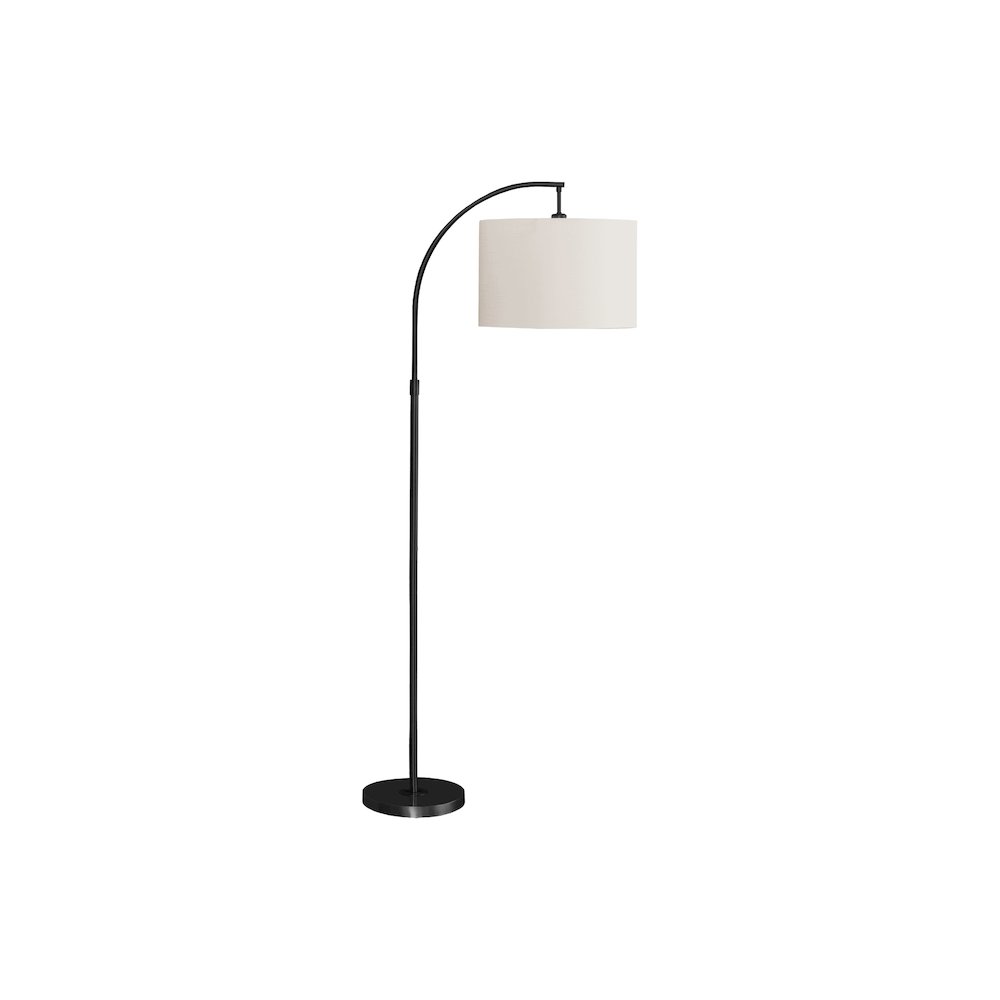 Minahasa - Lighting 65"H Floor Lamp Black Metal Ivory / Cream Shade