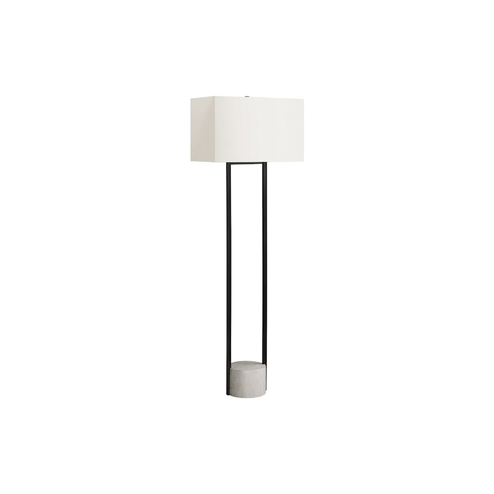 Lisabon - Lighting 62"H Floor Lamp Black Metal Ivory / Cream Shade