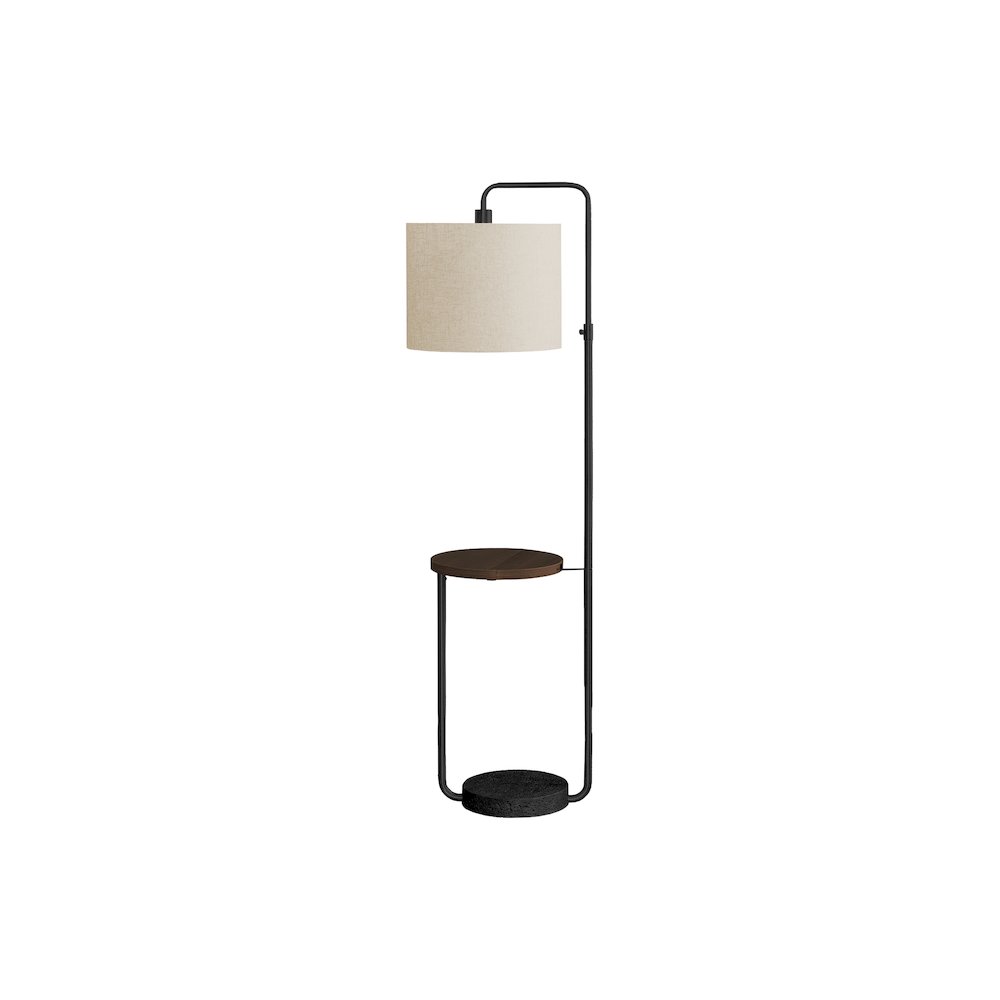 Liza - Lighting 67"H Floor Lamp Usb Port Included Black Metal Ivory
